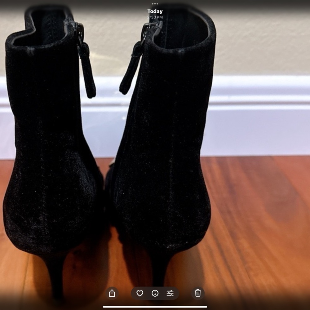 Balenciaga Black Heeled Boots with Gold Logo - Picture 6 of 9